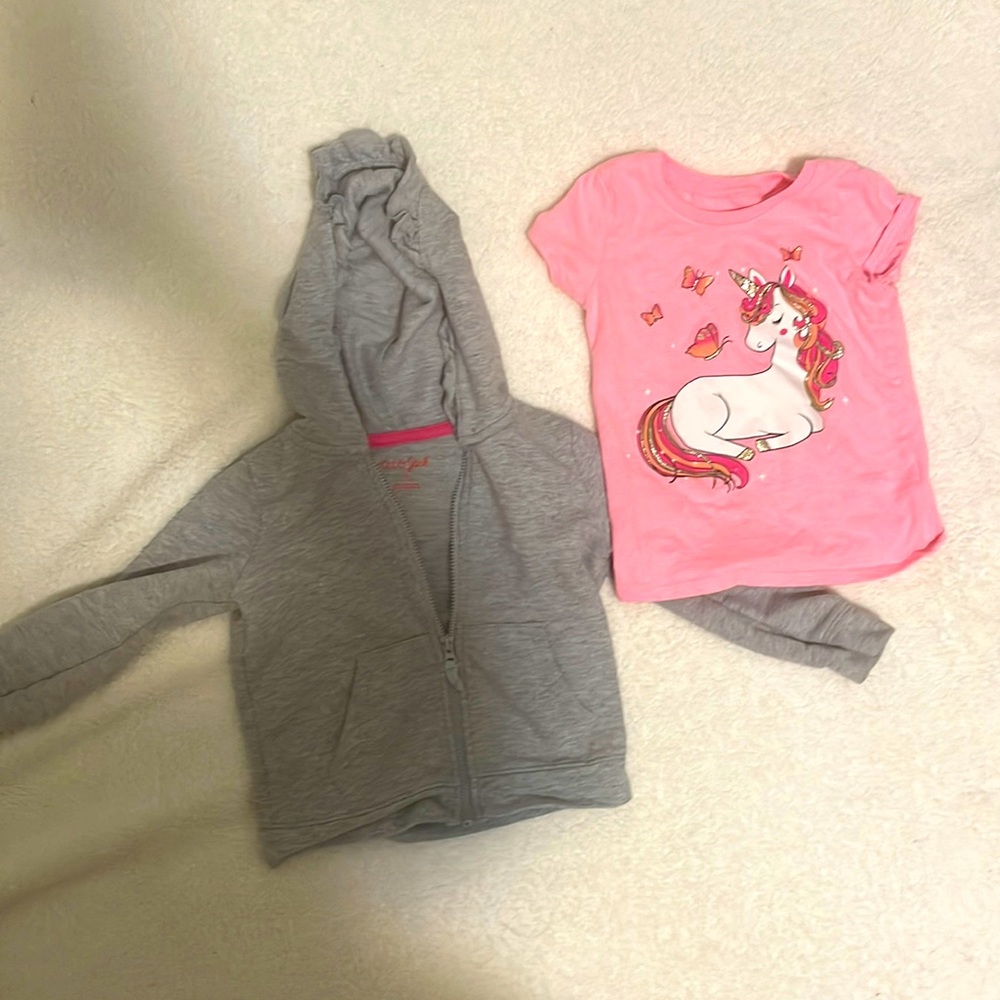 Unicorn tshirt and hoodie girls 2T